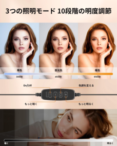 Evershopリングライトの照明レベルの説明